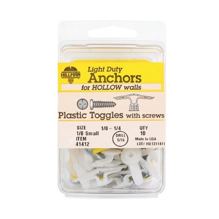 Hillman 41412 0.12 in. Plastic Toggle Anchor - pack of 5 5335252